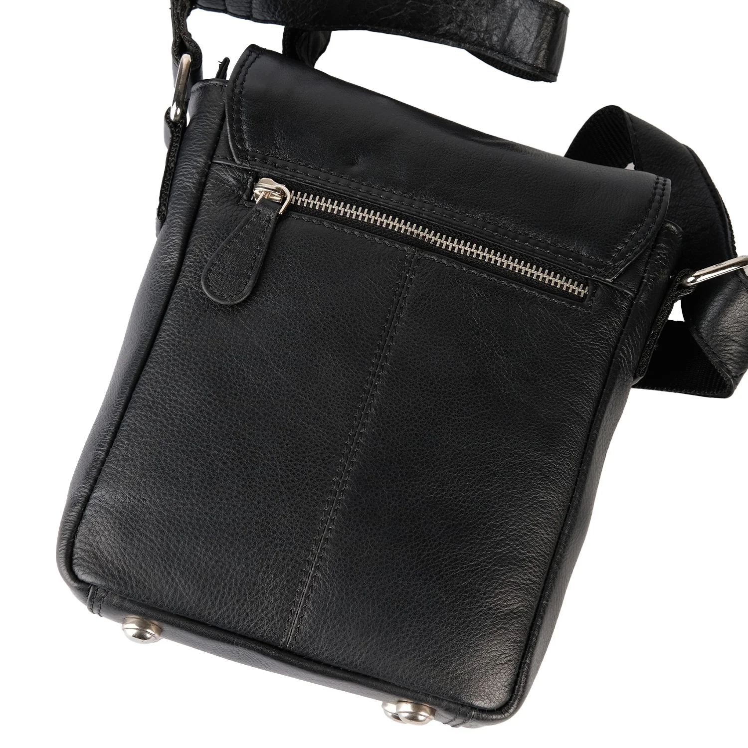 Black Leather Crest Shoulder Bag - Image 4