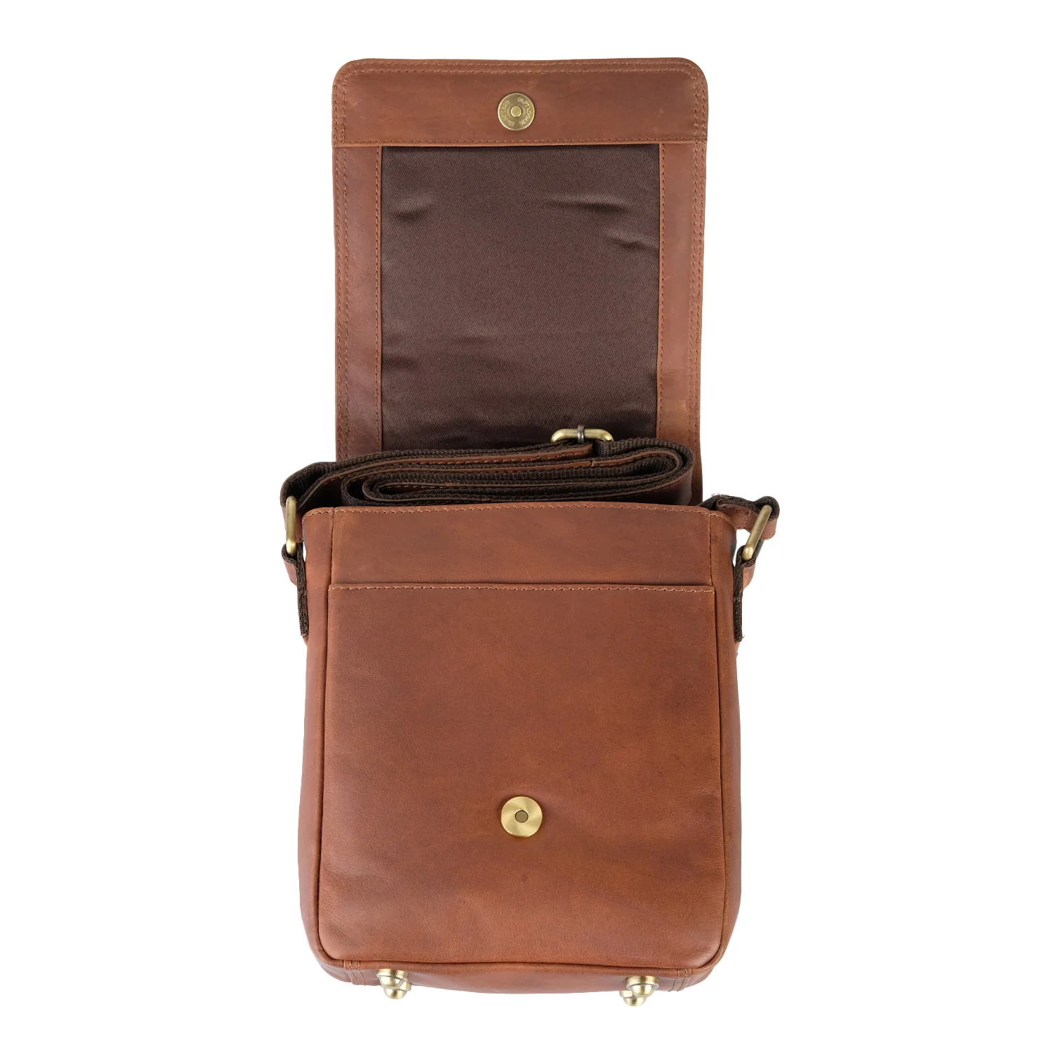 Brown Leather Logo Shoulder Bag - Image 3